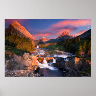 Soluppgång över Swiftcurrent bäck Poster