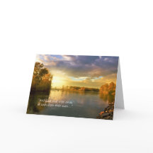 Soluppgång över Sympathy Card Sjö över hösten