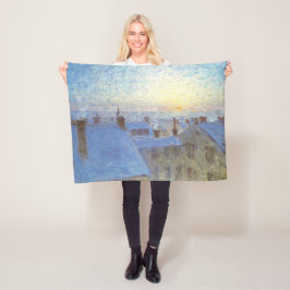 Soluppgång över taket (av Eugène Jansson) Fleecefilt