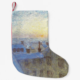 Soluppgång över taket (av Eugène Jansson) Liten Julstrumpa