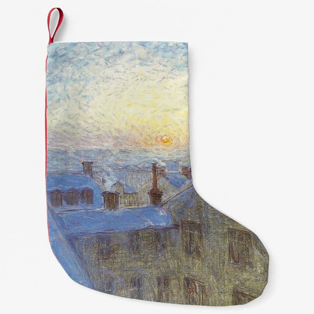 Soluppgång över taket (av Eugène Jansson) Liten Julstrumpa (Framsidan)