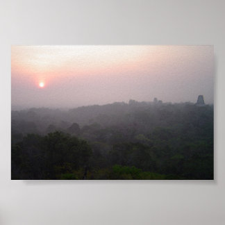 Soluppgång över Tikal Poster