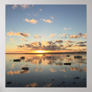 Soluppgång på brunnar därefter havet Norfolk Poster
