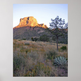 Soluppgång på Casa Grande, BBNP, Texas Poster