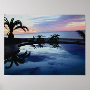 Soluppgång på den Beachfront villan för CasaBla Poster