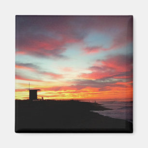 Soluppgång på den Newport stranden, CA Magnet