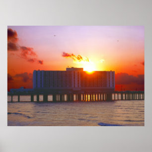 Soluppgång på flaggskepphotelltrycken poster