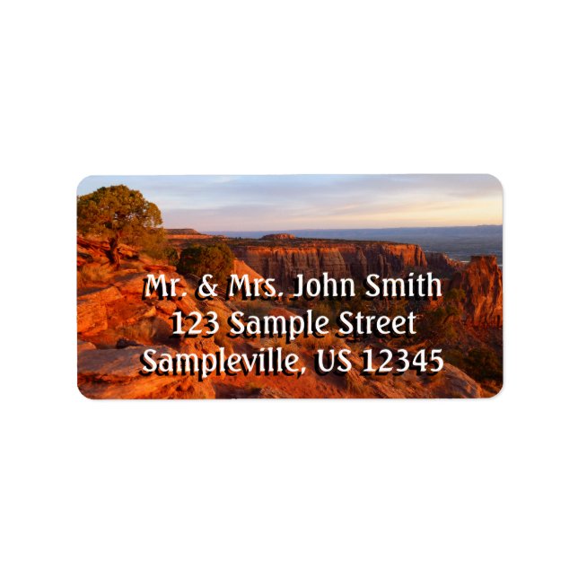 Soluppgång på Grand View Trail at CO Monument Adressetikett (Framsidan)