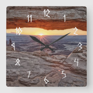 Soluppgång på Mesa-bågen, Canyonlands nationalp Fyrkantig Klocka