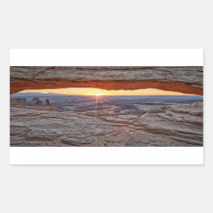 Soluppgång på Mesa-bågen, Canyonlands nationalp Rektangulärt Klistermärke