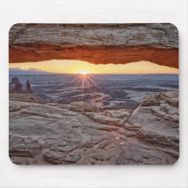 Soluppgång på Mesa-bågen, Canyonlands nationalpark Musmatta (Framsidan)