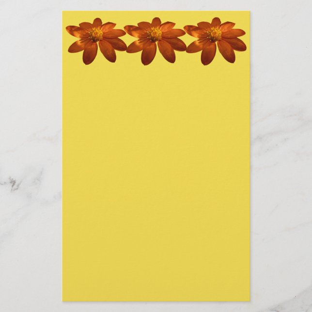 Soluppgång på mexikansk solros orange blomma brevpapper (Framsida)