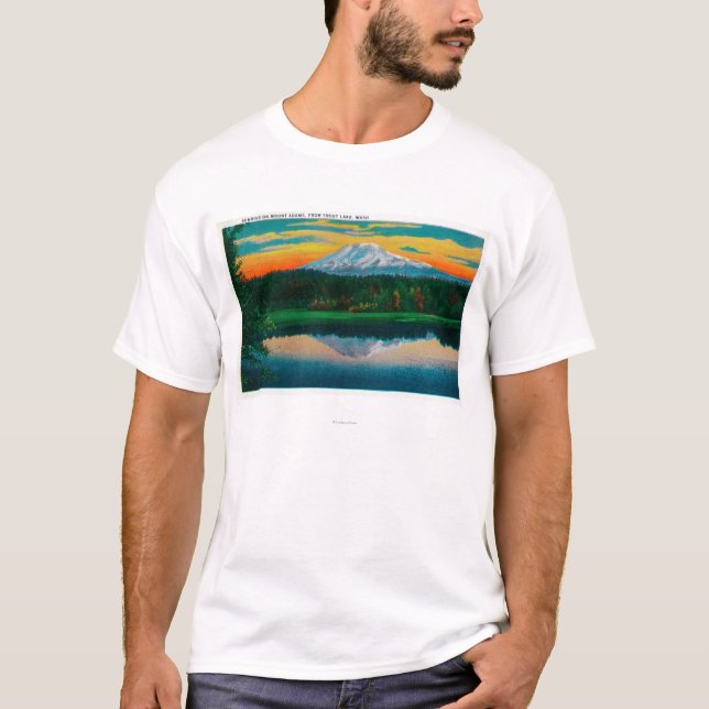 Soluppgång på monteringen Adams från forell sjön, Tee Shirt (Framsida)