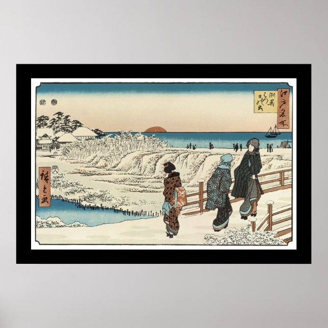 Soluppgång på nyårsdagen i Susaki (1 830-talet) Poster (Framsidan)