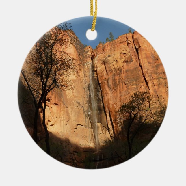 Soluppgång på Riverside Walk Trail vid Zion Julgransprydnad Keramik (Framsidan)