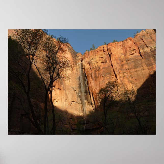 Soluppgång på Riverside Walk Trail vid Zion Poster (Framsidan)