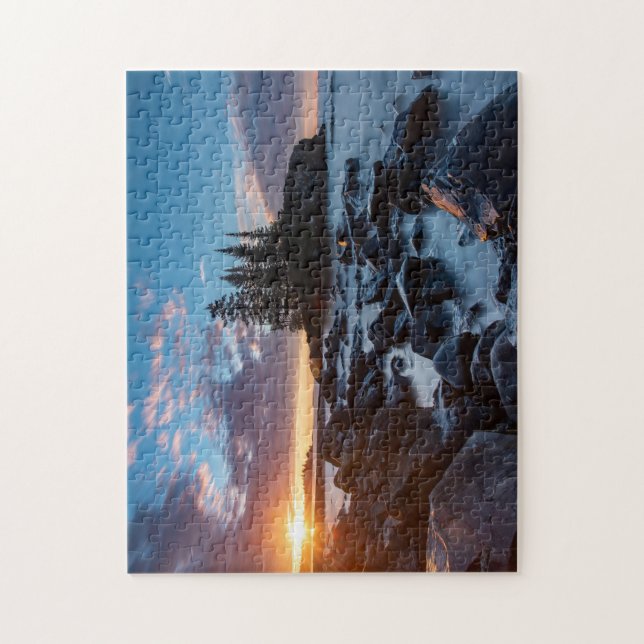 Soluppgång på Sjö Superior Puzzle Pussel (Vertikal)