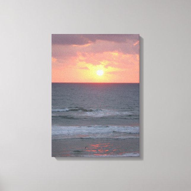 Soluppgång på stranden Wrapped Canvas (Framsida)