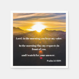 Soluppgång Psalm 5:3 Bibelverse Pappersservett