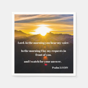 Soluppgång Psalm 5:3 Bibelverse Pappersservett