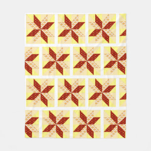 Soluppgång Quilt Stil Throw Fleecefilt