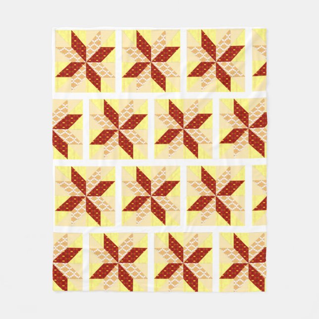 Soluppgång Quilt Stil Throw Fleecefilt (Framsidan)