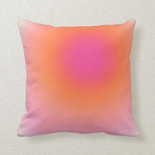 Soluppgång - Rosa Orange i Beige Kudde