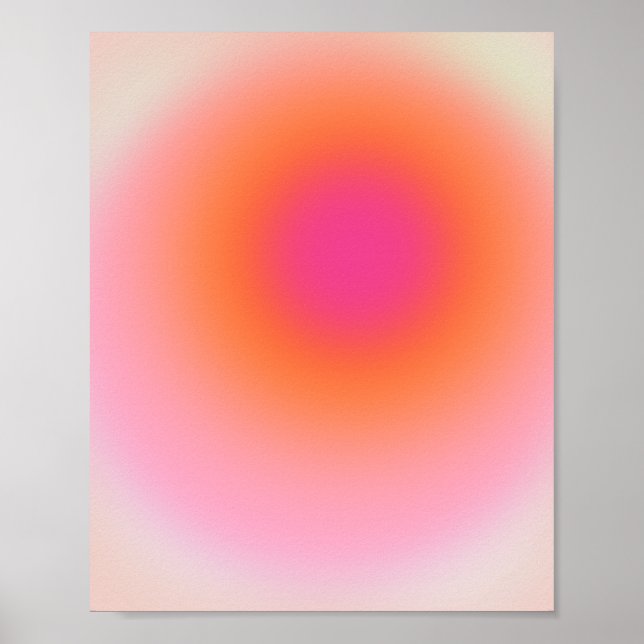 Soluppgång - Rosa Orange i Beige Poster (Framsidan)
