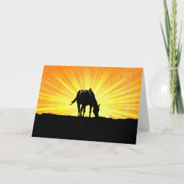Soluppgång - Silhouette Art-anteckningskort Kort