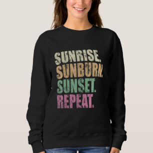 Soluppgång Sol Burn Sunset Repeat Vintage Vacation T Shirt