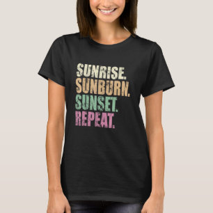 Soluppgång Sol Burn Sunset Repeat Vintage Vacation T Shirt