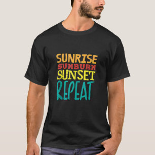 Soluppgång Solbränna Solnedgång Upprepa Hett Väder T Shirt