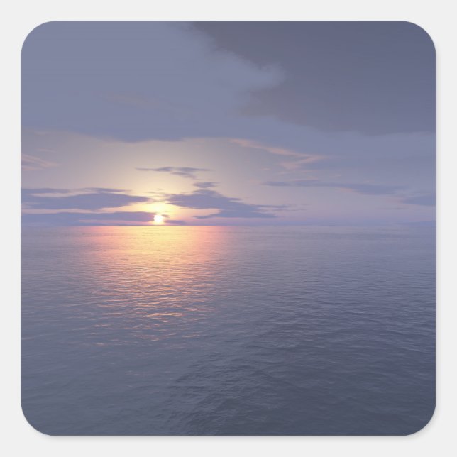 Soluppgång/solnedgång Fyrkantigt Klistermärke (Framsida)