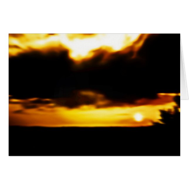 Soluppgång/solnedgångskort Hälsningskort (Framsidan Horizontal)