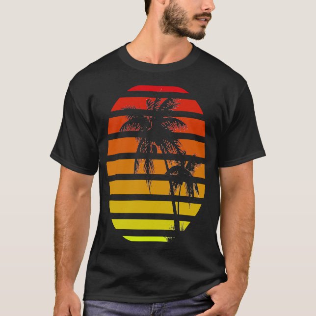 Soluppgång Sommar-Handflatan-sifferdesign T Shirt (Framsida)