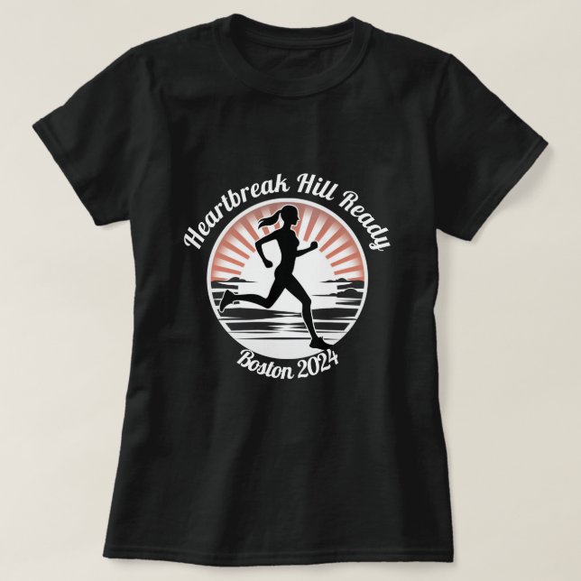 Soluppgång Stride, Boston Marathon T Shirt (Design framsida)