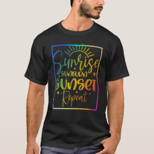 Soluppgång Sunburn Sunset Repea for Women Sommarre T Shirt