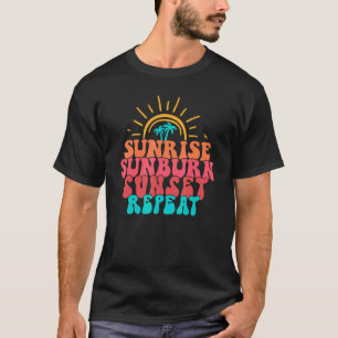 Soluppgång Sunburn Sunset Repeat Hawaii Beach Summ T Shirt