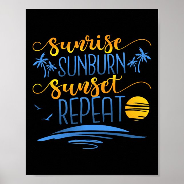 Soluppgång Sunburn Sunset Repeat Poster (Framsidan)