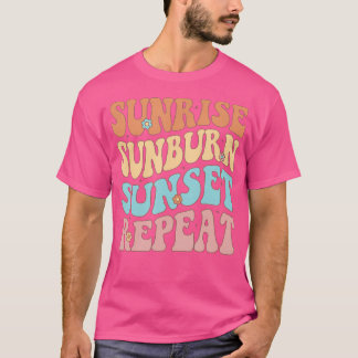 Soluppgång Sunburn Sunset Repeat Retro Groovy Girl T Shirt
