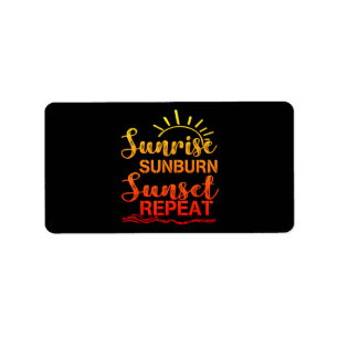 Soluppgång Sunburn Sunset Repeat Retro Summer Adressetikett