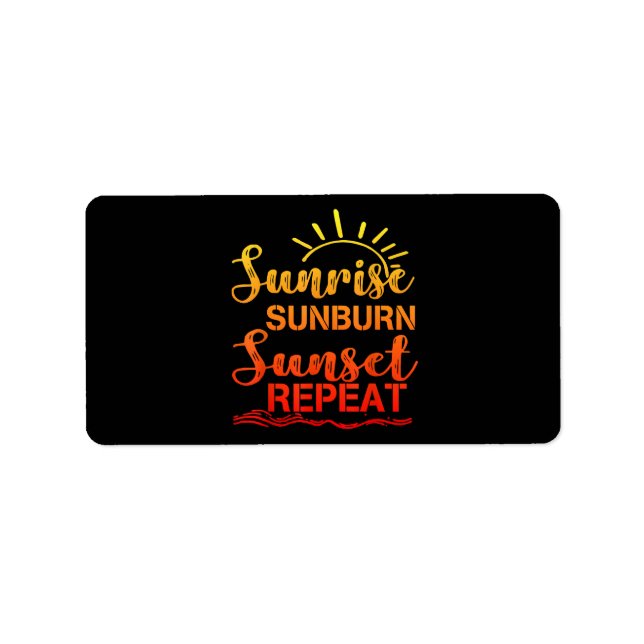 Soluppgång Sunburn Sunset Repeat Retro Summer Adressetikett (Framsidan)