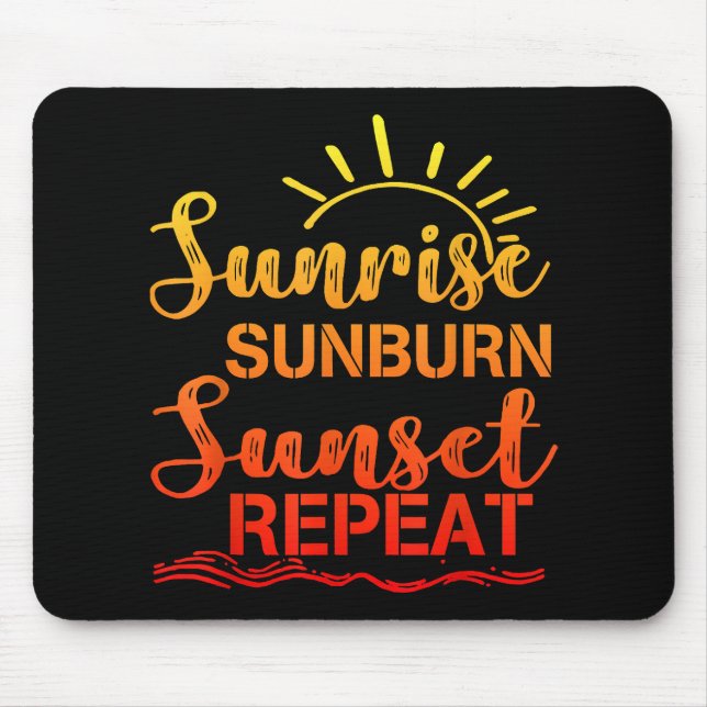 Soluppgång Sunburn Sunset Repeat Retro Summer Musmatta (Framsidan)