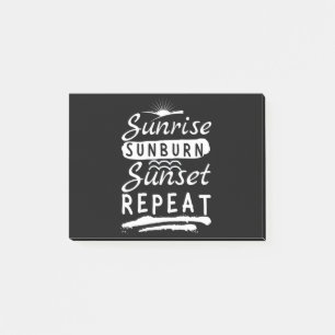Soluppgång Sunburn Sunset Repeat Summer Beach Post-it Block