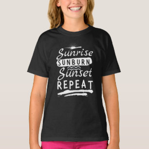 Soluppgång Sunburn Sunset Repeat Summer Beach T-Sh T Shirt