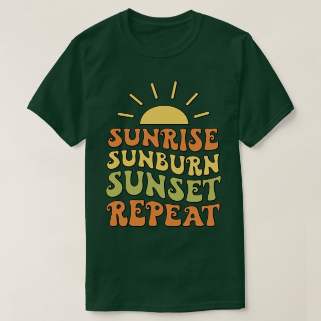 Soluppgång Sunburn Sunset Repeat T Shirt (Design framsida)