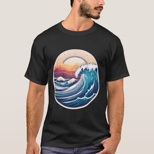 Soluppgång Surfa T Shirt (Framsida)