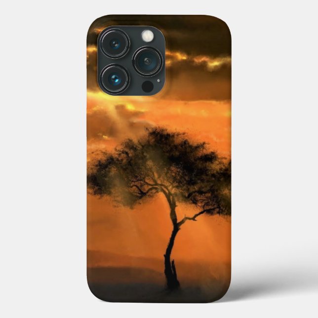 Soluppgång Träd Sunbeams iphone case (Baksida)