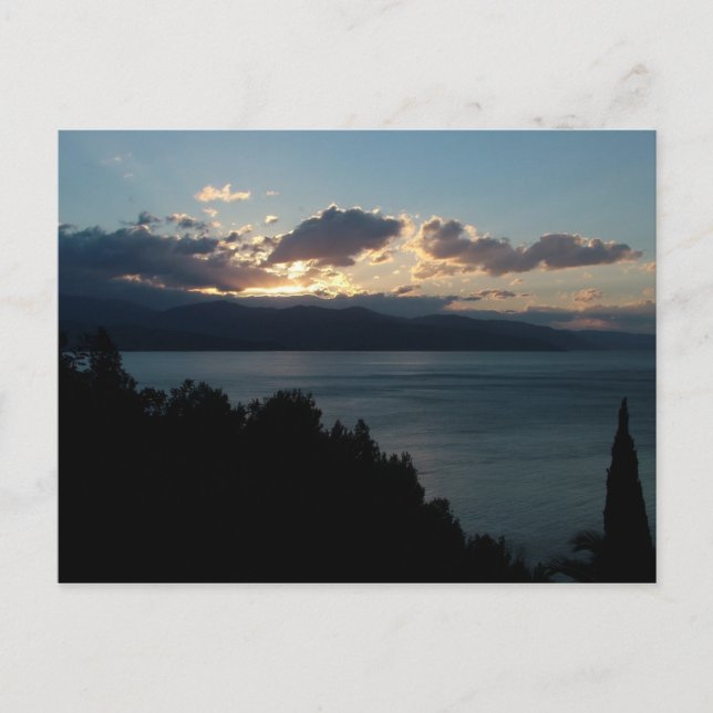 Soluppgång vid Costa del Cilento anpassad vykort (Framsida)