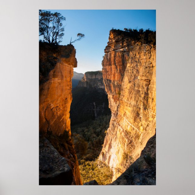 Soluppgång vid Hanging Sten, Blue Mountains, Austr Poster (Framsidan)